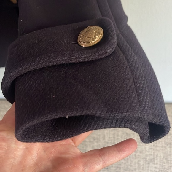 J. Crew Navy Short Wool Pea Coat Size 8 - Picture 10 of 13